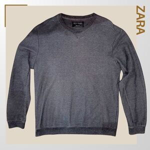 Zara Men's Ribbed Sweatshirt in Charcoal - XL